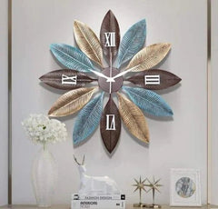 Modern Leaf Design Wall Clock - All India Decor