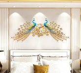 Living Room Double Peacock Wall Clock - All India Decor