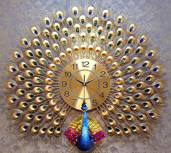 Vintage Peacock Wall Clock - All India Decor