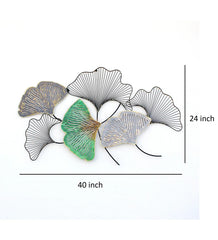 Metal Leaves Wall Art In Multicolour - All India Decor