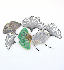 Metal Leaves Wall Art In Multicolour - All India Decor