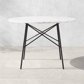 METAL OUTDOOR TABLE WITH MARBLE TOP - All India Decor