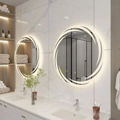 Whirlwind Round LED Mirror for Bathroom - All India Decor