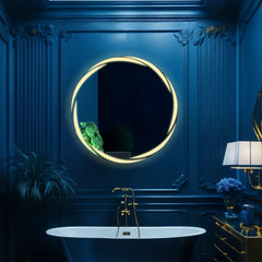 Whirlwind Round LED Mirror for Bathroom - All India Decor