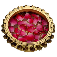 Brass Metal Urli Bowl With Ghungroo Work - All India Decor