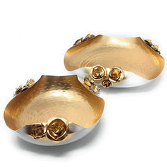 Designer White & Gold Fancy Urli Bowl Set Of 2 - All India Decor