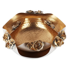 Designer White & Gold Fancy Urli Bowl Set Of 2 - All India Decor