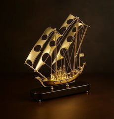 Showpiece for Home Decor - Vintage Brass Ship - All India Decor