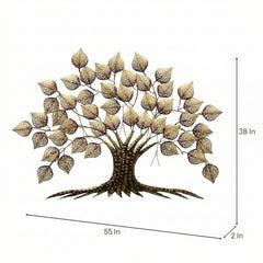 Golden Tree Wall Decor with Light