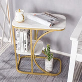 Unique Pattern Designer Side Table with Golden Finish - All India Decor
