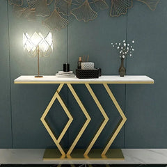 white marble console table