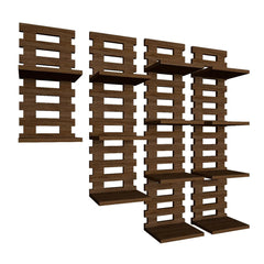 Urban Homes Designer Dark Walnut Planter Shelves Set Of 4 - All India Decor