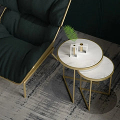 Duo Golden Metal Nesting Side Tables - All India Decor
