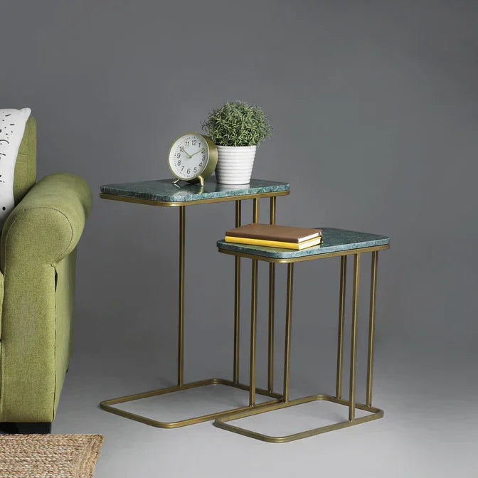 Green Nesting Table Set of 2 - All India Decor