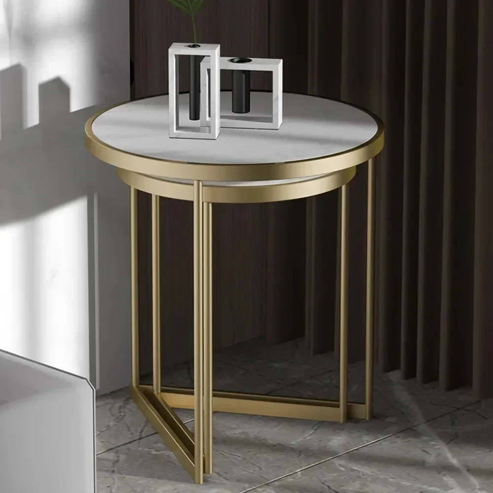 Duo Golden Metal Nesting Side Tables - All India Decor