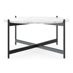 Minimalist Matte Black Metal Centre Table In Criss Cross Design - All India Decor