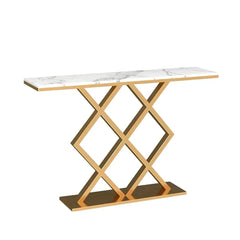 Geometric Criss Cross Pattern Contemporary Console Table - All India Decor