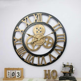 Gear Style and Roman Number Wall Clock - All India Decor