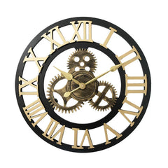 Gear Style and Roman Number Wall Clock - All India Decor