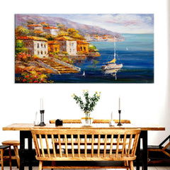 Italian Seascape Varenna River Wall Painting - All India Decor
