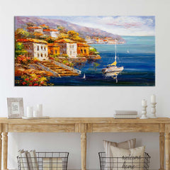 Italian Seascape Varenna River Wall Painting - All India Decor