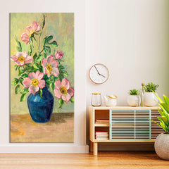 Flowers in a Vase Vintage landscape canvas painting - All India Decor