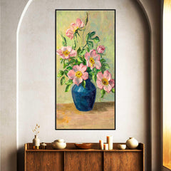 Flowers in a Vase Vintage landscape canvas painting - All India Decor