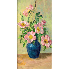 Flowers in a Vase Vintage landscape canvas painting - All India Decor
