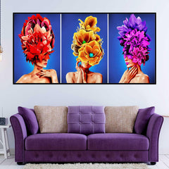 Flower on the Head Wall Painting - All India Decor