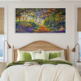 Footpath road in sunlight park alley jungle rural landscape wall painting - All India Decor