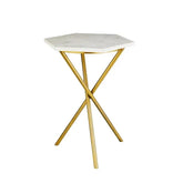 Gold & White Tripod Table - All India Decor