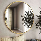 33 Inches Gold Round Mirror - All India Decor