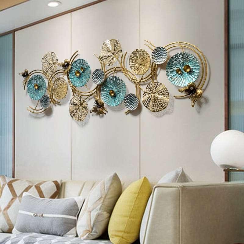 Golden Teal Metal Wall Art - All India Decor