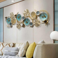 Golden Teal Metal Wall Art - All India Decor