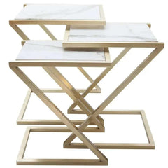 Z Shape Nesting Tables Set of 3 - All India Decor