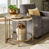Amelia Round Marble Nesting Tables - All India Decor