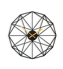 Black Metal Analog Wall Clock 24 inches - All India Decor