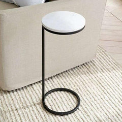 Round Marble C-Side Table - All India Decor
