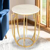 Side Table In Golden Powder Colour - All India Decor