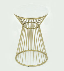 Metal End Table In White Colour - All India Decor