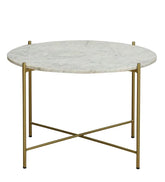 Metal Coffee Table With Marble Top - All India Decor