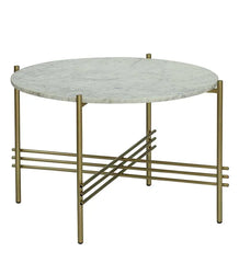 White Marble Round Metallic Stand Coffee Tables - All India Decor
