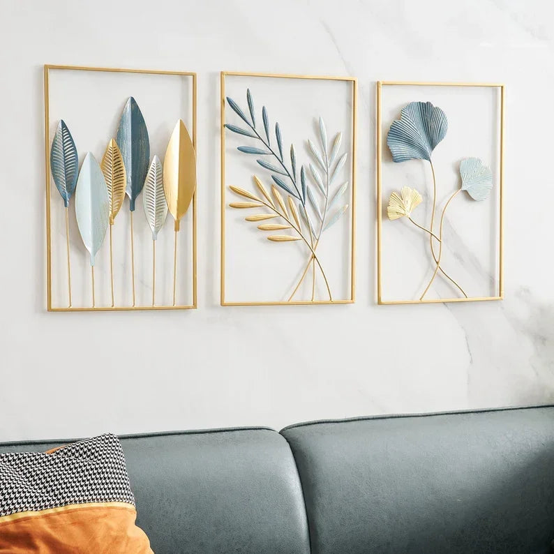 3 Panel Metal Wall Art - All India Decor