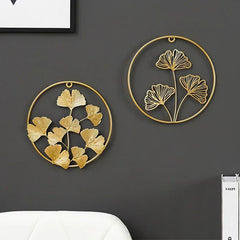 Set of 3 Living Room Gold Metal Leaf - All India Decor