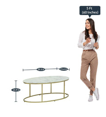 Metal Coffee Table In White Colour - All India Decor