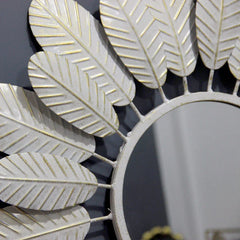 Round Mirror Wall Decor in White - All India Decor