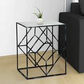 Marble Top End Table in Black Colour - All India Decor