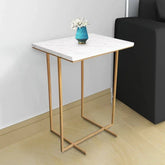 Marble Top End Table in Gold Finish - All India Decor
