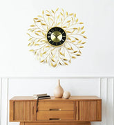 Rhythm Leafy Metal Wall Clock - All India Decor