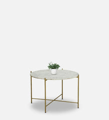 Metal Coffee Table With Marble Top - All India Decor